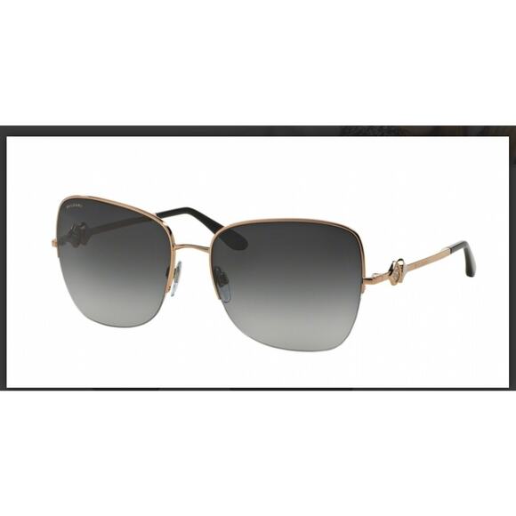 BVLGARI 6077-B Sunglasses Women’s Oversized Rose Gold Divas’ Dream 376/8G